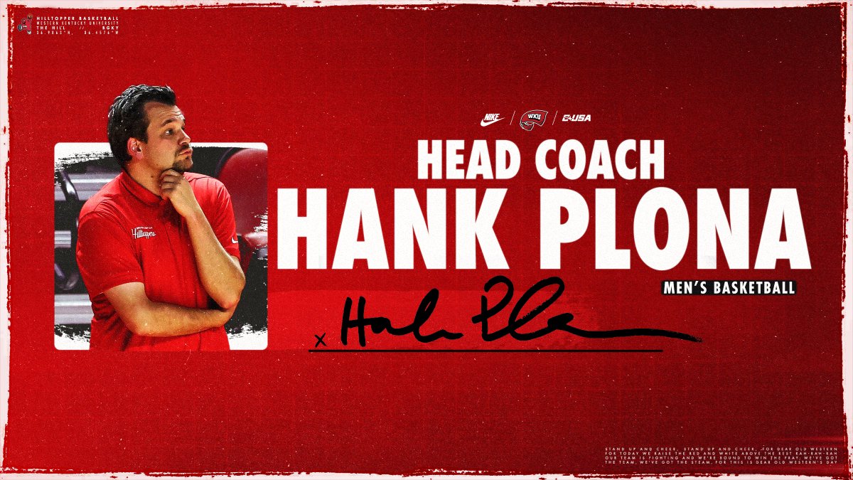 Hank Plona has been named the 17th head men’s basketball coach for Western Kentucky University 🔗 goto.ps/HankPlona #GoTops