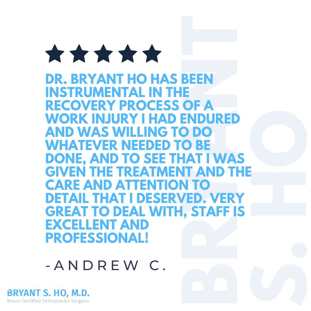 Andrew, thank you for your kind words! #BryantHoMD #footandanklesurgeon #footandanklespecialist #patienttestimonial #testimonialtuesday