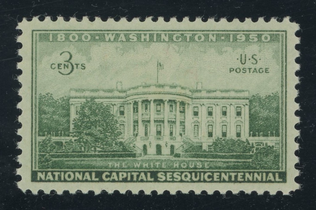 #philately #stamps Stamp of the day. USA 990 - 3 cent Whitehouse stamp from National Capital Sesquicentennial issue of 1950.