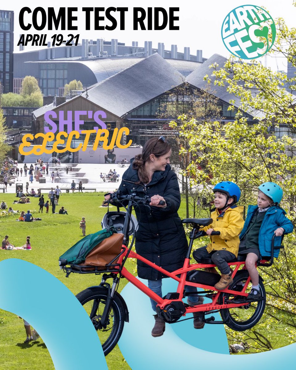 We are looking forward to see you at @earthfestworld in London in a few weeks 😎 You can test our e-bikes at the @loudmobility test track as we support #sheselectric24 and all the women who are considering changing the way they travel ⚡️ #ebike #ebikeuk #ebikes #earthfest