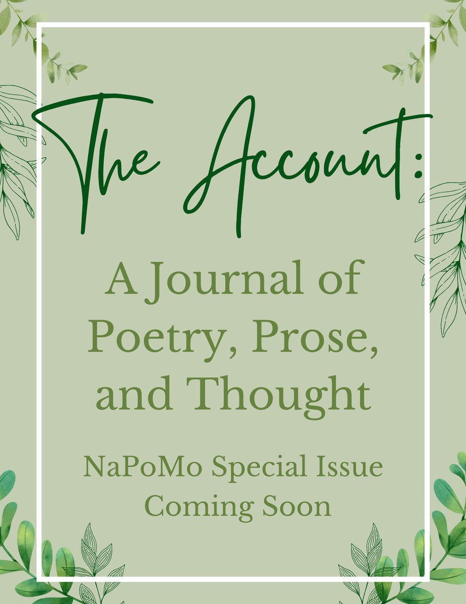 Our Inaugural NaPoMo Special Issue is coming soon! Featuring work from @destinyoshay @rosswhite @JoseHernandezDz @BenKlinePoet @RitaMookerjee @CdEskilson & more. Stay tuned!