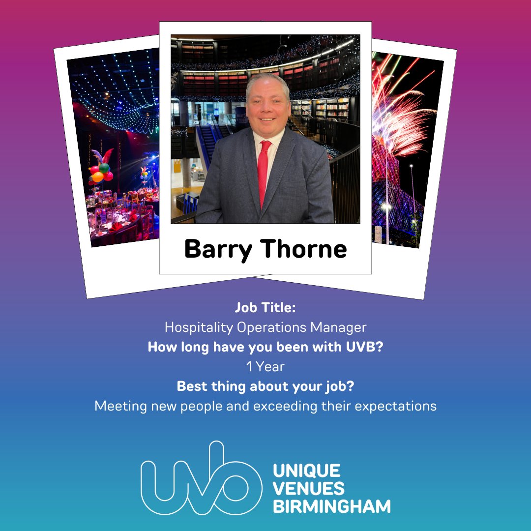 Next up on Meet The Team is Barry, our Hospitality Operations Manager! 🌟 It’s been just over a year since Barry joined our UVB team. His passion for connecting with others & exceeding expectations is what makes him truly stand out.🙌 Stay tuned for more insights into our team.