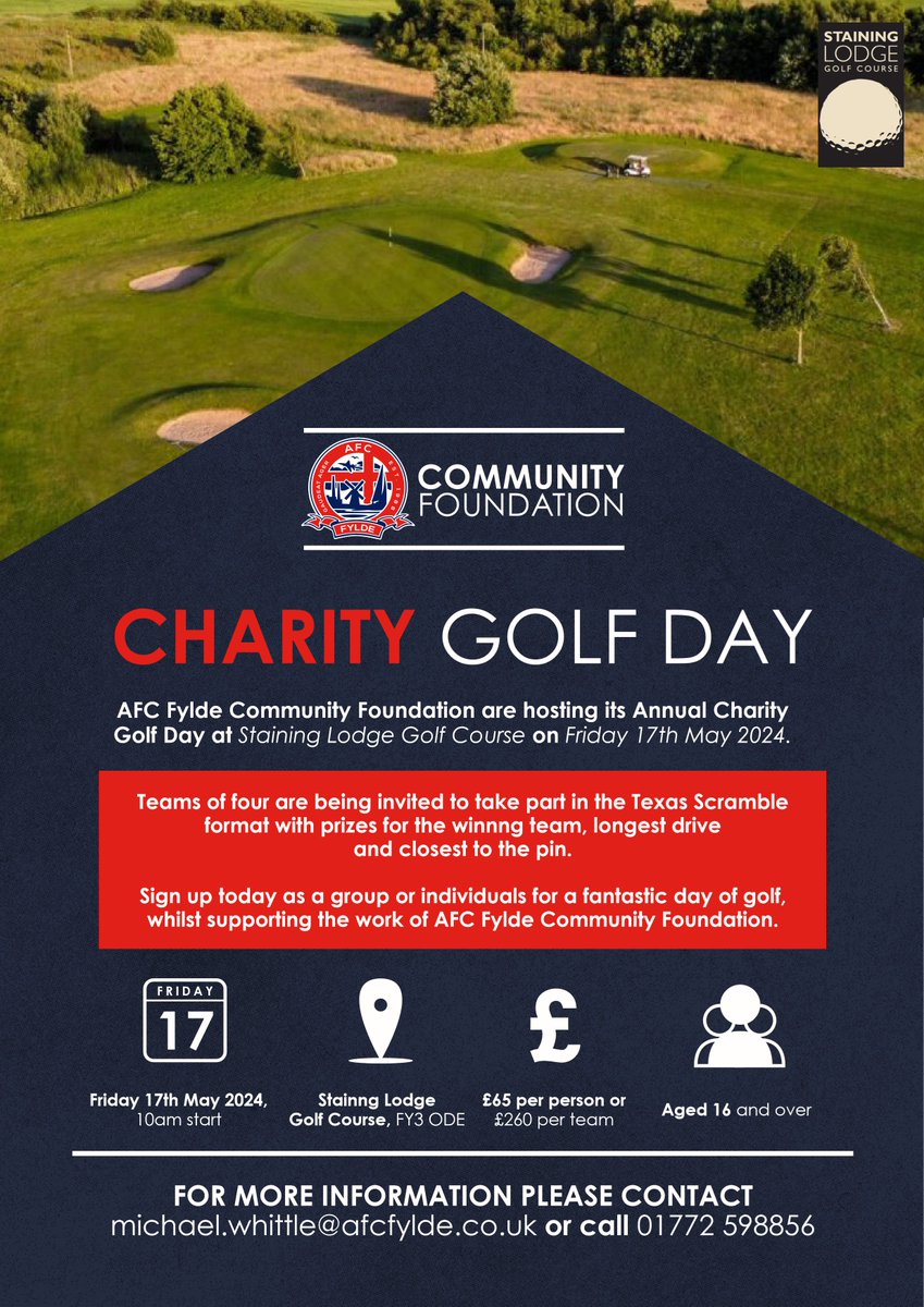 🗞️ 𝗜𝗖𝗬𝗠𝗜: Our Annual Charity Golf Day is 𝗕𝗔𝗖𝗞! #AFCFyldeFoundation