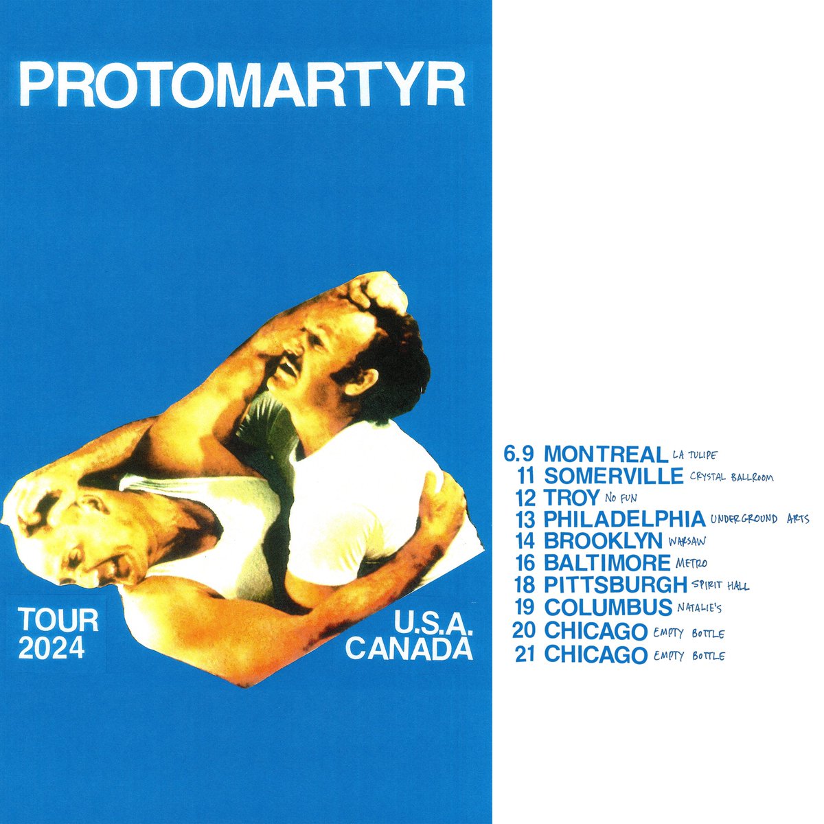 Tour in June, tickets available Friday protomartyrband.com/tour