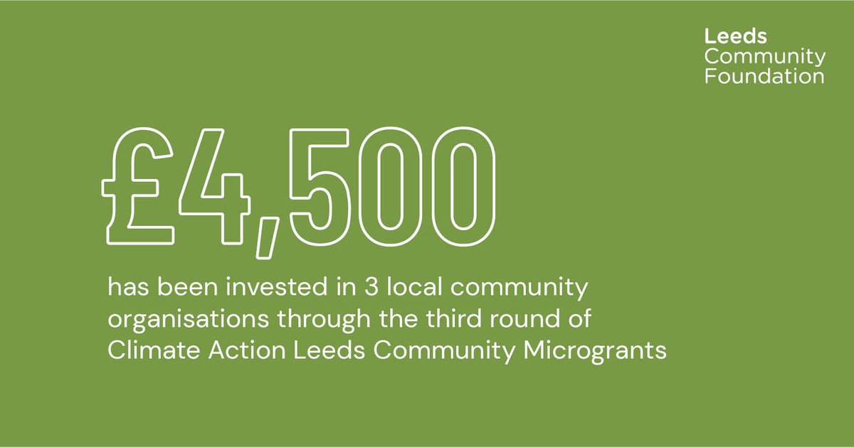 We've invested £4,500 in 3 local community organisations through the third round of @ClimateActLeeds Community Microgrants, in partnership with @t4pleeds! Read about who's been awarded funding, and what they'll be doing with their grants, here 👉 bit.ly/3xizyLj