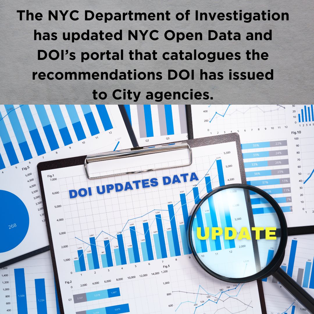 Want to read the latest recommendations that DOI has issued to City agencies? Click here: bit.ly/3VDfayL.