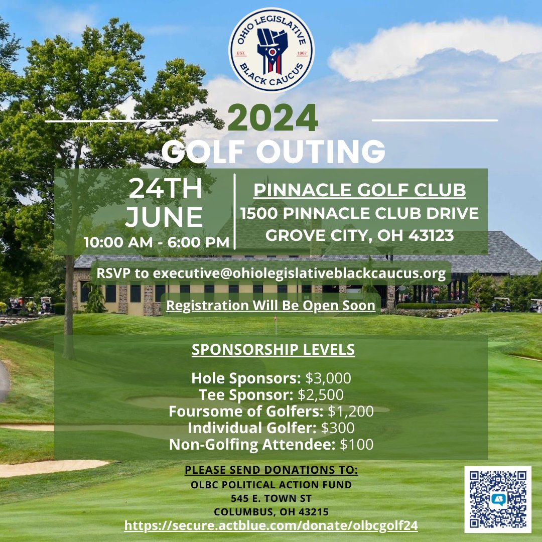 Join us for the OLBC 2024 Annual Golf Outing on Monday, June 24th, at Pinnacle Golf Club in Grove City, OH. We look forward to seeing you there!
