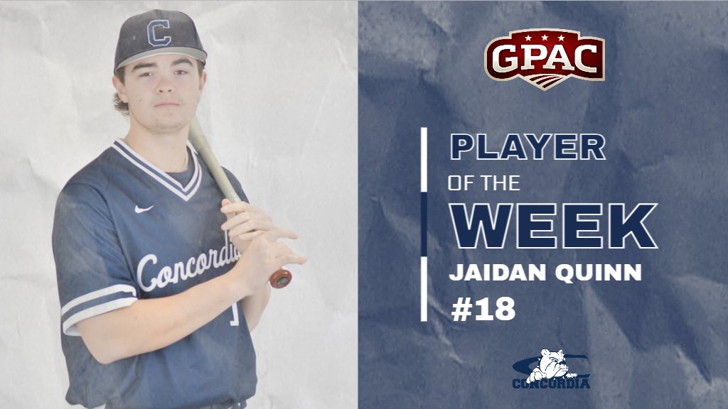 ⚾ <a href="/jaidan_quinn/">Jaidan Quinn</a> 

🏅 GPAC Player of the Week (3x in 2024)

📊 9-for-14 (.643) with 4 runs, 2 doubles, 3 home runs and 8 RBIs (.737 OBP and 1.429 SLG) in 4-game sweep at Dordt.

🔗 cune.edu/athletics/team…