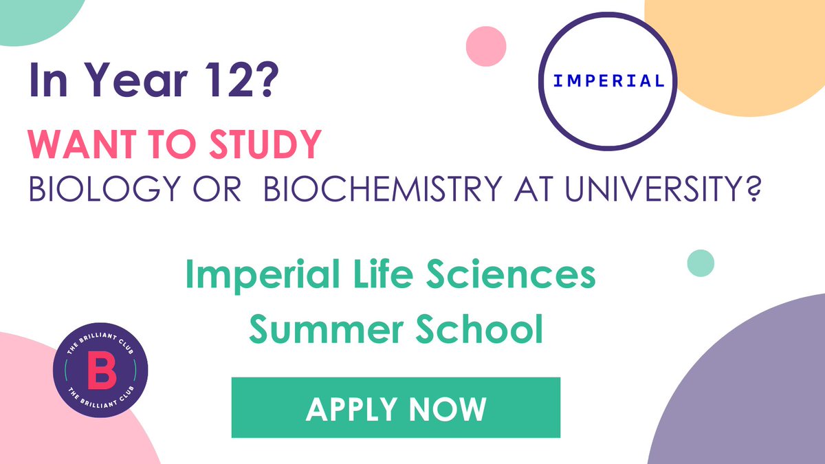 The Brilliant Club (@brilliantclub) on Twitter photo Are you in Year 12? Interested in studying Biology or Biochemistry at university? We've got the perfect summer school for you! Apply now for Imperial Life Science Scholars, running from 29th July - 2nd August. To find out more and apply: bit.ly/3TwbAUu <a href="/imperialcollege/">Imperial College London</a> Are you in Year 12? Interested in studying Biology or Biochemistry at university? We've got the perfect summer school for you! Apply now for Imperial Life Science Scholars, running from 29th July - 2nd August. To find out more and apply: bit.ly/3TwbAUu <a href="/imperialcollege/">Imperial College London</a>