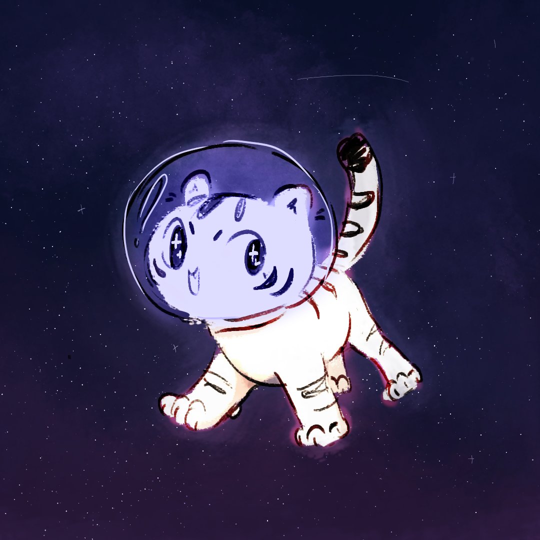 PucksterV's tweet image. 우주에 있는 고양이
