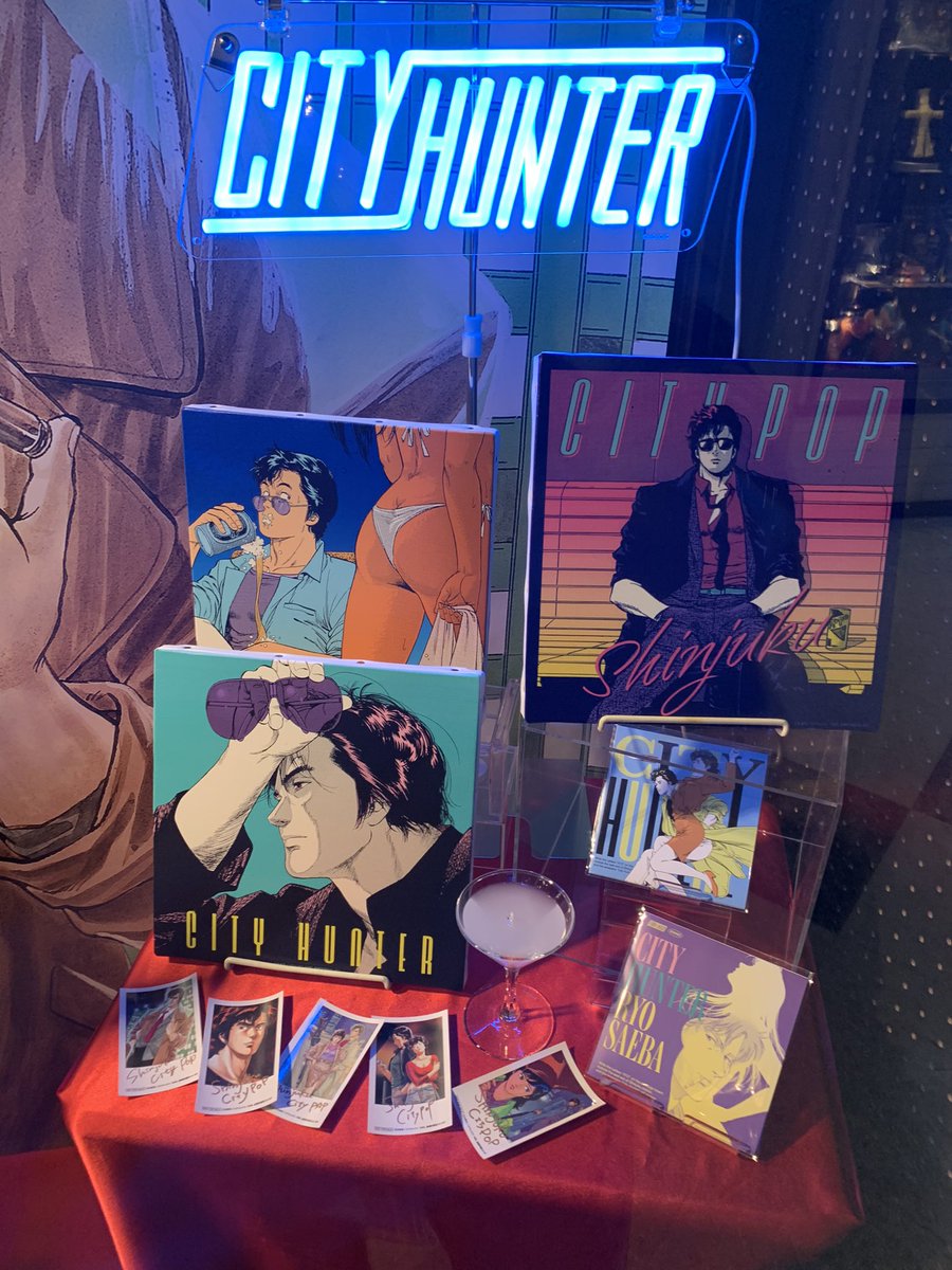 City Hunter pop-up store at Nakano Broadway, showcasing some original panels from the manga - 