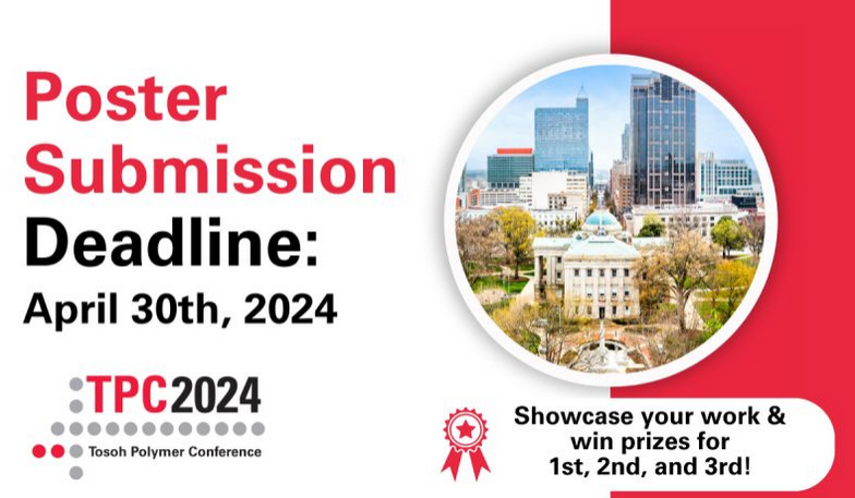 Are you a PhD student or postdoc? Present your work at TPC2024 to gain visibility and network with top leaders in polymer science! Submit your poster abstract by April 30th: bit.ly/49YDdfS See you in Raleigh, NC June 11-12, 2024 !