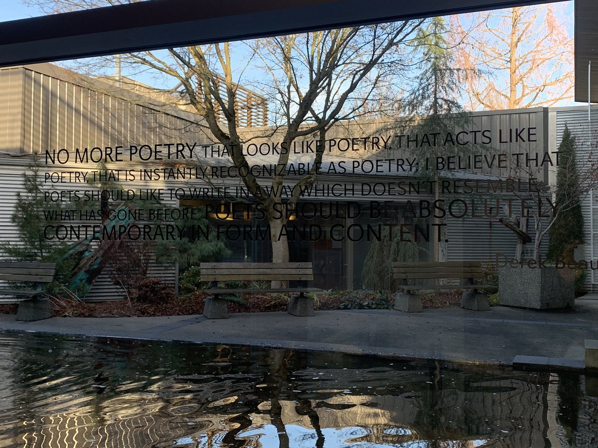 It's #NationalPoetryMonth - curator Tom Konyves included a statement of mine on the glass of the Surrey Art Gallery as part of POETS WITH A VIDEO CAMERA: VIDEO POETRY 1980-2020: derekbeaulieu.ca/2022/12/21/poe…