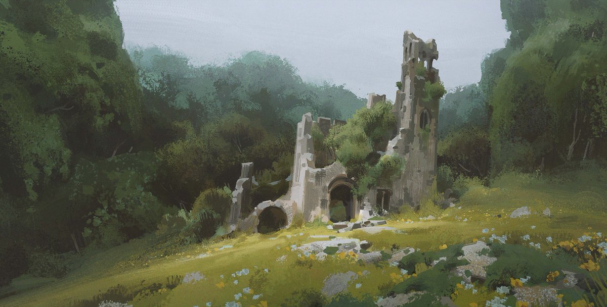 gradesfrederick's tweet image. Study and a half from the past few days!
#sketch #conceptart #illustration #digitalpainting #castle #ruins #mood