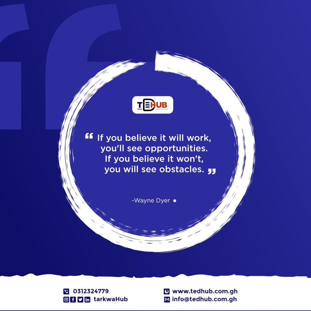 Embrace a mindset of possibility and watch opportunities unfold.

This adapted quote encourages our community at TED Hub to approach their entrepreneurial journey with optimism and resilience, seeing every obstacle as a chance to innovate and thrive. 

#TEDHub #Entrepreneurship