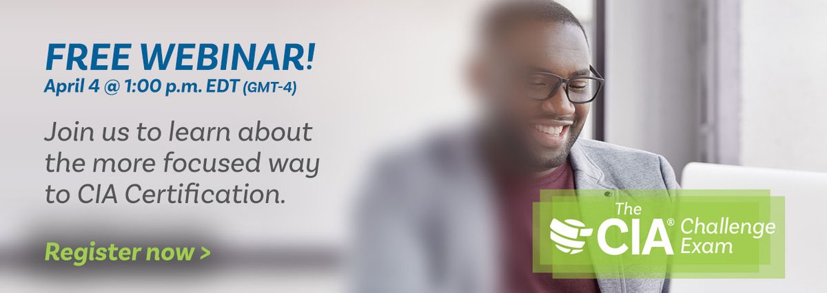 learncia's tweet photo. #Auditors: Have you heard about the #CIAChallengeExam for #CISA, #CPA and #CA credential holders? Join our free online webinar, April 4 at 1:00 p.m. ET (GMT-4) to learn more! Register now at https://t.co/cq1acKzo4R #CertifiedInternalAuditor #TheIIA (CISA is a trademark of ISACA) https://t.co/H1NUb1ch04