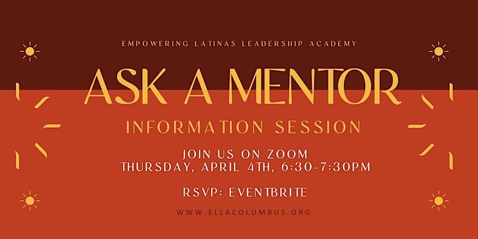 On April 4th, join ELLA for a virtual info session where you can explore the role of mentoring professional Latina women. You'll have the chance to hear from past mentors who will share their personal journeys with mentorship. 

Learn more 🔗 buff.ly/49bn19X