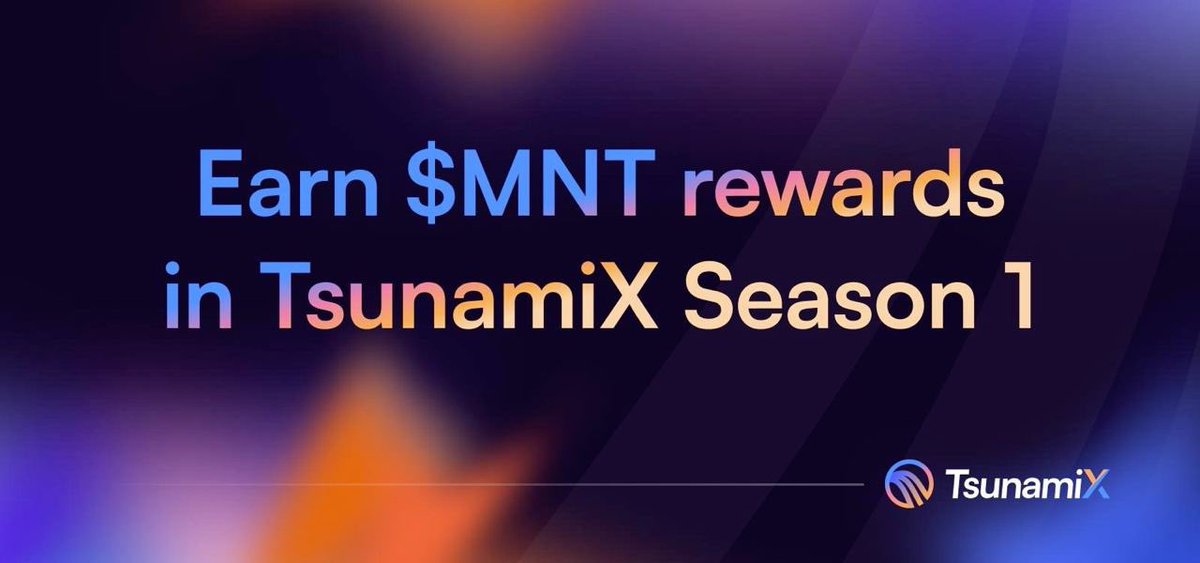 🌊 Earn $MNT by participating in TsunamiX season 1 live NOW 🌊 Participate in TsunamiX seasons & earn $MNT, $PYTH, points & more! Long or short $MNT $BTC $ETH $mETH with up to 40x leverage only on Tsunami.Finance 🐳