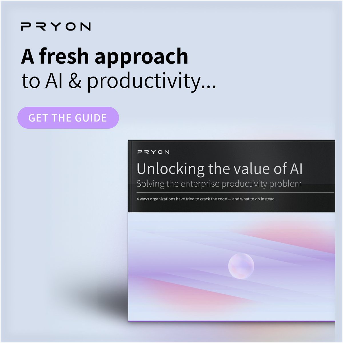 pryon's tweet image. Ready to unlock the value of #AI and (finally) solve your enterprise productivity problem?  
  
Read our latest guide to find out how: bit.ly/4ai03PL

#JustKnowNow #KnowledgeAI #KnowledgeManagement #ArtificialIntelligence