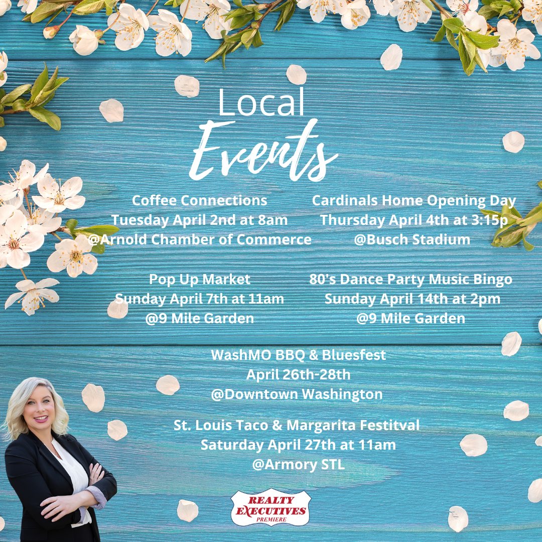 Check out the Local Events going on this month. 
Spring has sprung, there is a lot of outdoor activities going on. 💐🌸☀️
#sellwithkell #localevents #yourlocalrealtor🏡 #community #supportsmallbusiness #shoplocal