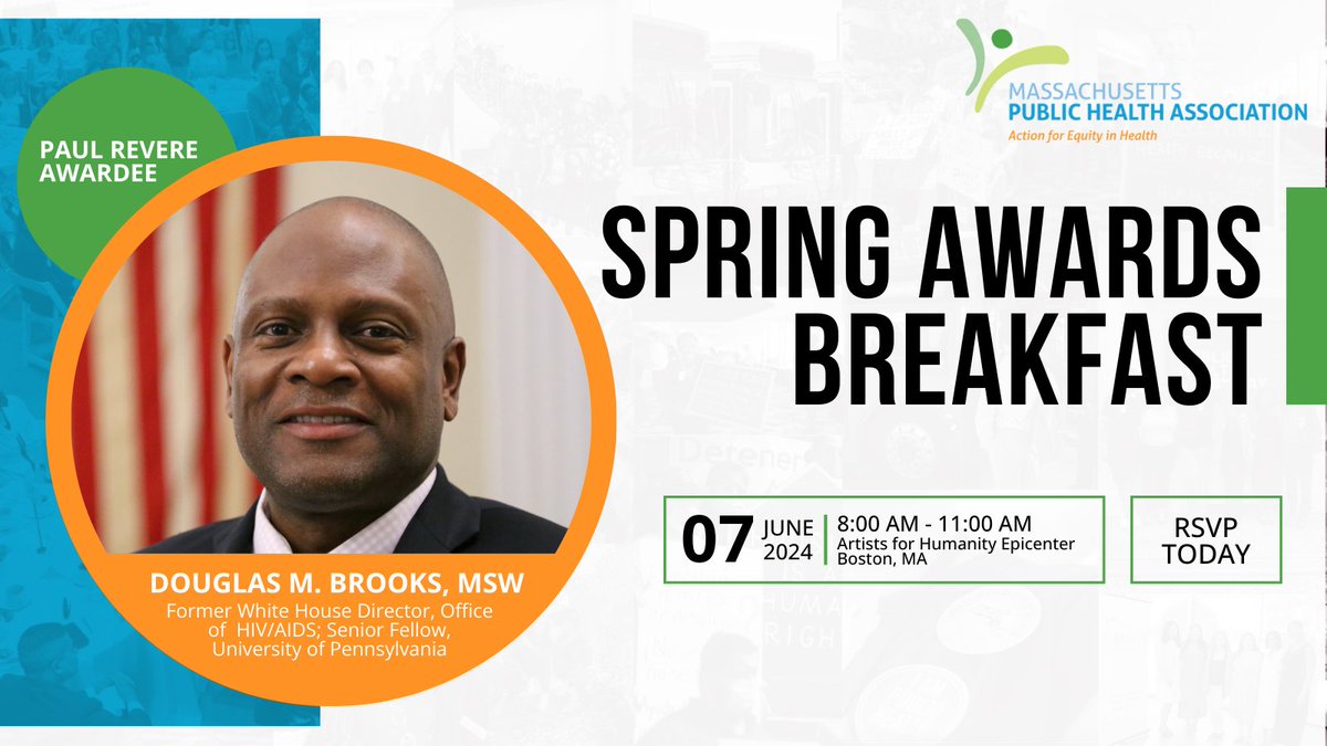 Meet Douglas Brooks, this year's Paul Revere Awardee! From community health to global initiatives, he's been a driving force in tackling health inequities & at the forefront of the work to address HIV/AIDS. Join us in honoring his remarkable contributions: bit.ly/2024SpringAwar…