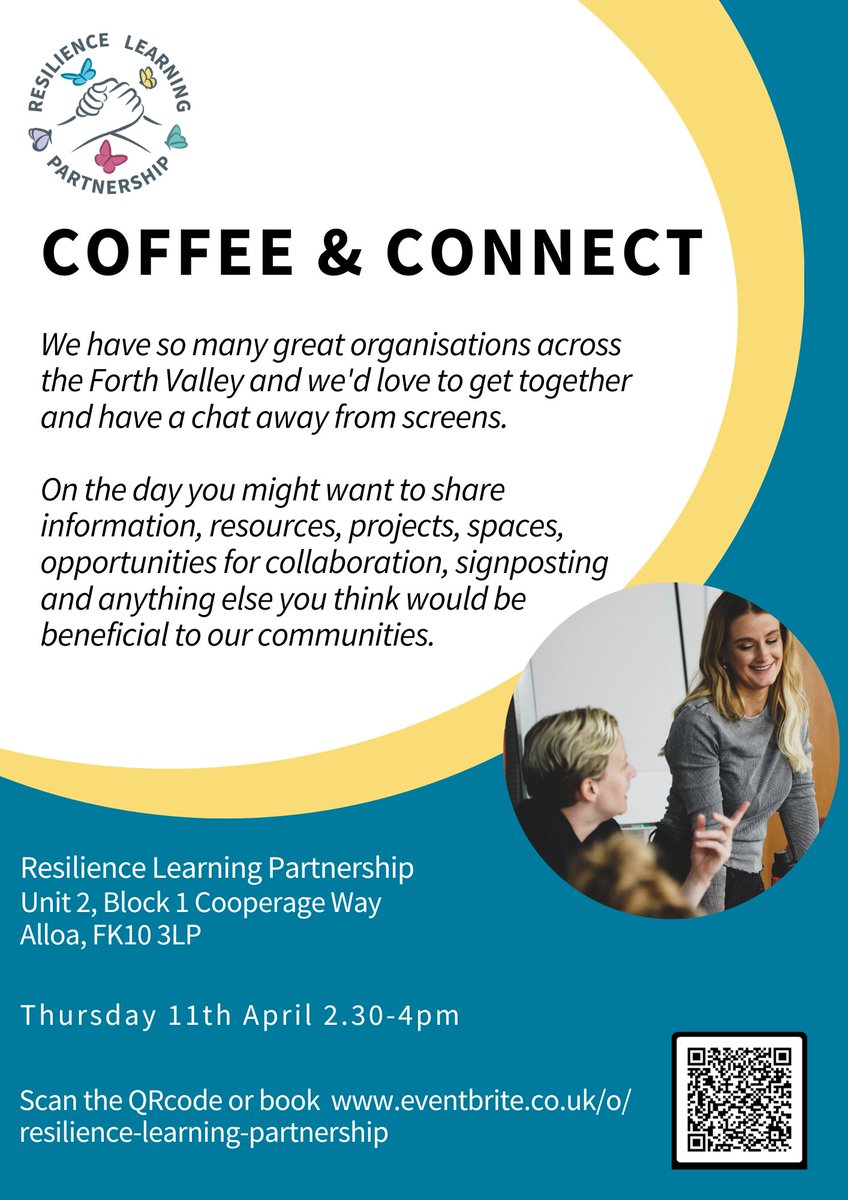 There is still time to sign up for our #networking event, Coffee & Connect. Lose the screens for a bit and get lost in good chat and a cuppa instead with organisations from across Forth Valley. Sign up here rb.gy/oi2oop #screenbreak #network #forthvalley
