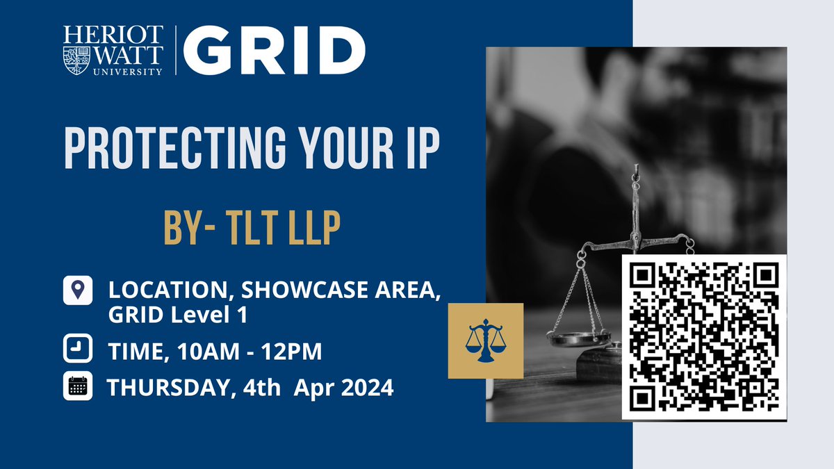 🚨 Join us in 2 Days! Calling all Heriot-Watt innovators! Learn why safeguarding your #IP is crucial. Discover strategies with experts Julie Nixon WS &amp; Nimarta Cheema from TLT LLP. Ticket sales end soon. Save your seat: lnkd.in/e52Cq9My
 #IntellectualProperty