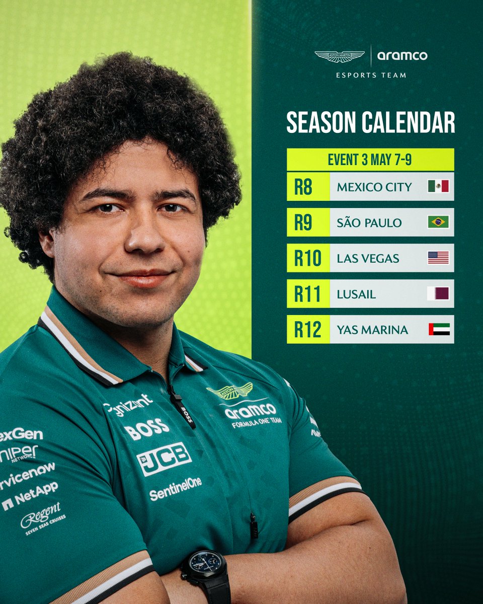 Our F1 Sim Racing World Championship calendar for the upcoming LAN events. 

Time to give it everything. 🔥

#F1Esports