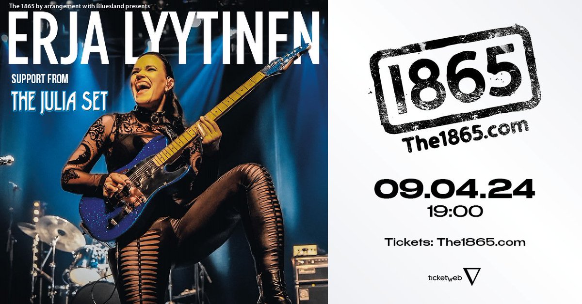 Erja Lyytinen is one of the leading blues-rock guitarists on the international touring circuit - catch her stunning live show at The 1865 next Tuesday! <a href="/erjalyytinen/">Erja Lyytinen</a> 
Tickets 🎟️ shorturl.at/BLU18