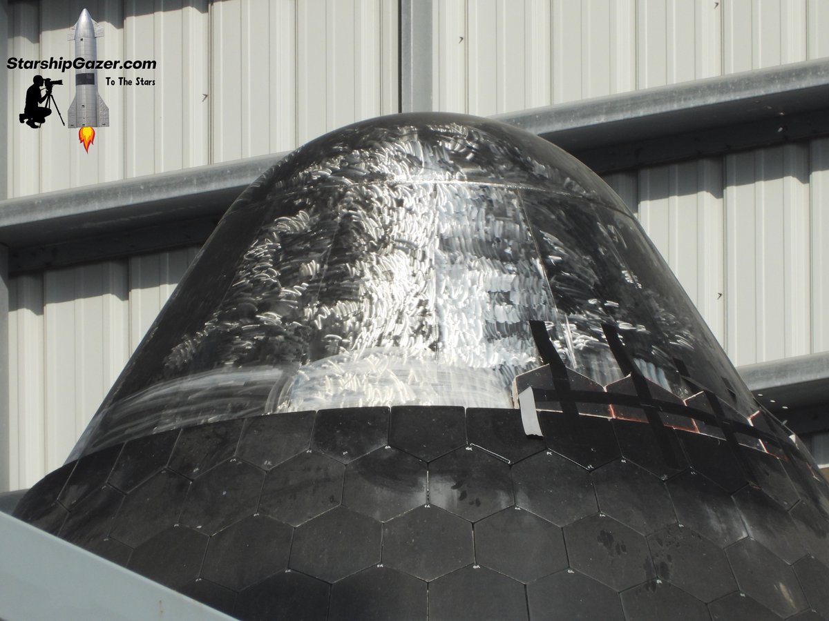 Starship 29 nose tiles are being replaced this morning. 4/2/24