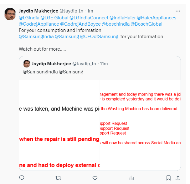 Jaydip_In's tweet photo. @CEOofSamsung 

Challange you on this forum about your Service operations in India.  Your internal processes are pathetic and full of corruption.  If you consider yourself to be the CEO. Take action and share the details in public in 24 Hours ?  Care to accept the challenge? https://t.co/tlX2bJAaxJ