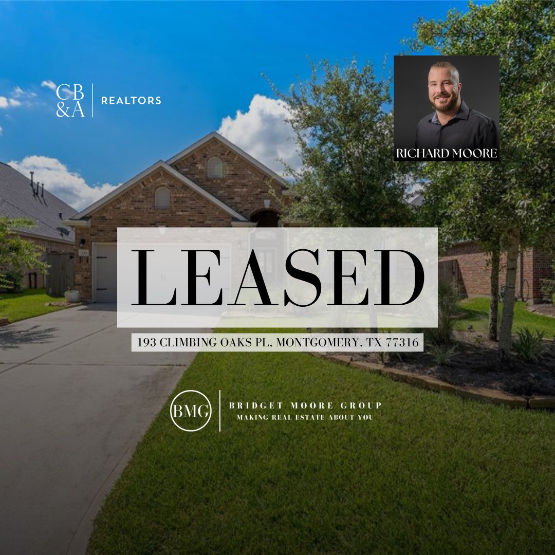 ⭐ LEASED! ⭐ We can help you with leases too. Contact us today! We would love to help with your search.

Bridget Moore Group, Inc. with CB&A, Realtors
Office: 832-334-3331
info@bridgetmooregroup.com
bridgetmooregroup.com

#bridgetmooregroup #makingrealestateaboutyou