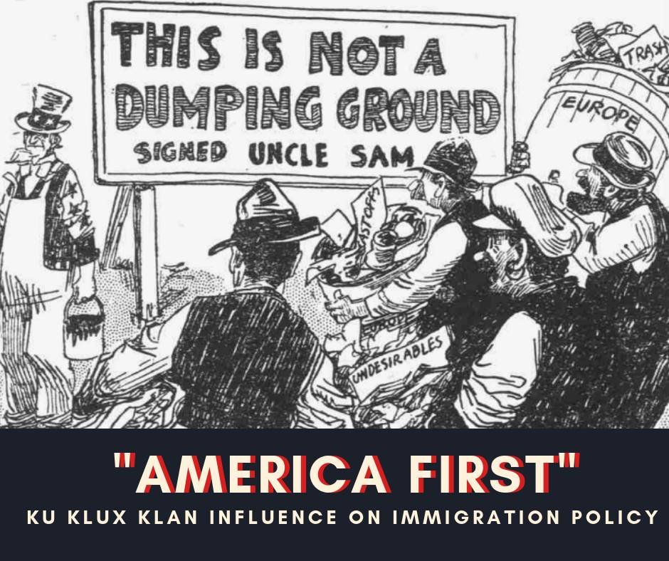 The Ku Klux Klan directly influenced passage of the 1924 Immigration Act, which had dire consequences for people seeking asylum in the United States over the following decades. Learn more about how the Klan influenced this act: wp.me/p7f1qx-2VH