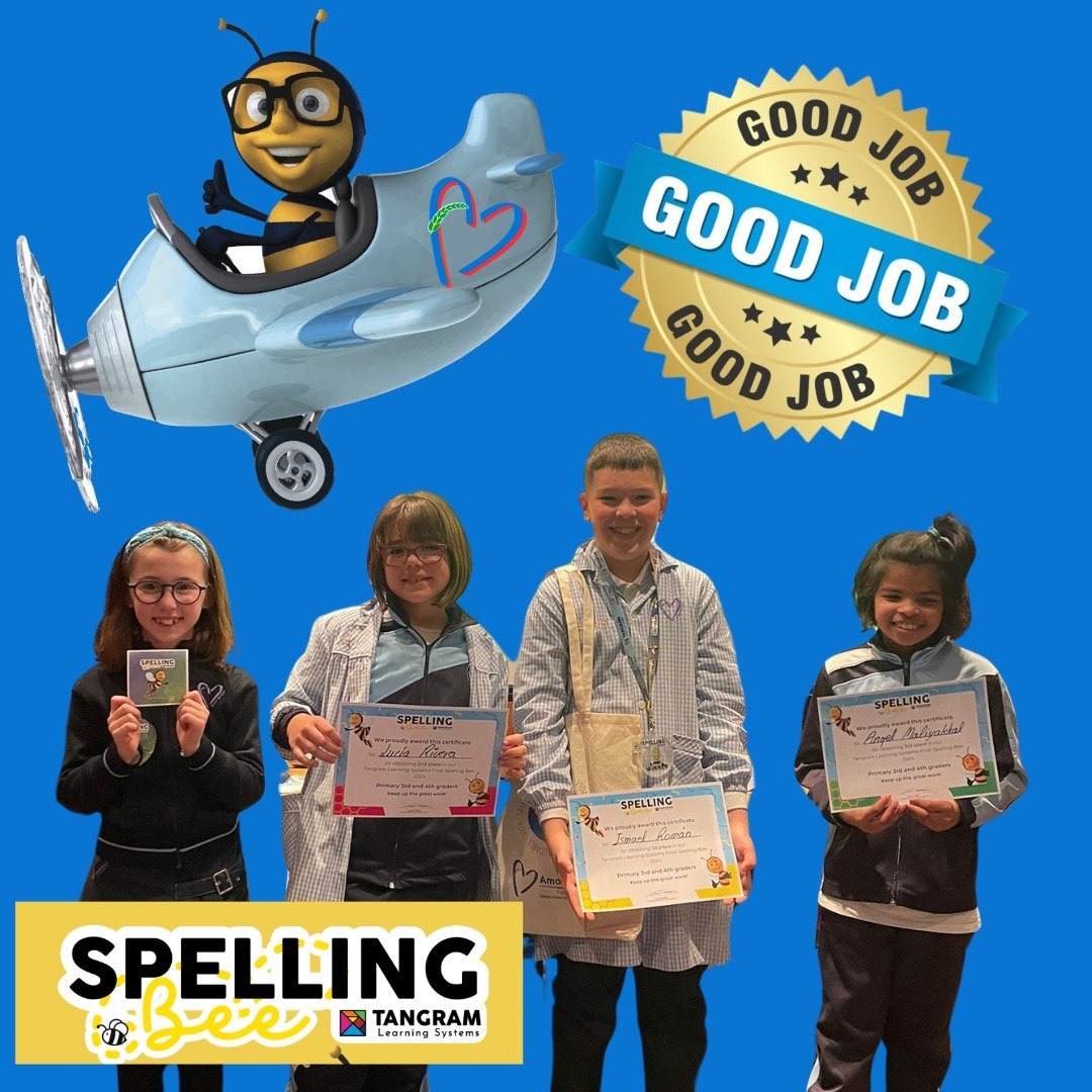 Tangram_LS's tweet image. 👍 Good job! 

El colegio @AmorDiosVa nos envía las siguientes imágenes de sus ganadores en la Fase Escolar del Spelling Bee 🐝.

🍀 ¡Nos vemos el sábado en la final! Enhorabuena a todos. 

#XIISpellingBee #TangramLearningSystems