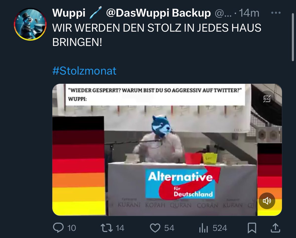 Er schein wieder da zu sein..
Naja wenigstens hatten wir zwei Wochen Ruhe von Rohschellen-Wuppi.