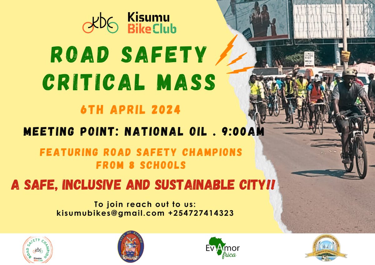 Do you own a bicycle or love cycling? Come join us this Saturday for a cycling spree within the city CBD  as we strive  to make kisumu a cycling friendly city. #cycling #SDGs <a href="/UN_RSF/">UNRSF – UN Road Safety Fund</a> <a href="/urbancampaign/">Urban Thinkers Campus</a> <a href="/umi/">umi</a>