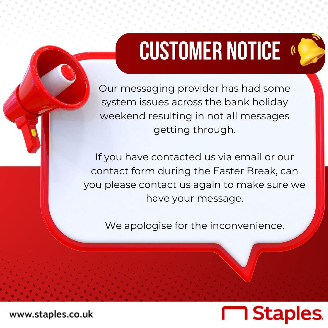 CUSTOMER NOTICE 📢 We’ve had some system issues over the bank holiday weekend where we haven’t received some emails. If you have tried to contact us by email or our call back requests on the website during this time, we ask that your kindly resend your request to our email…