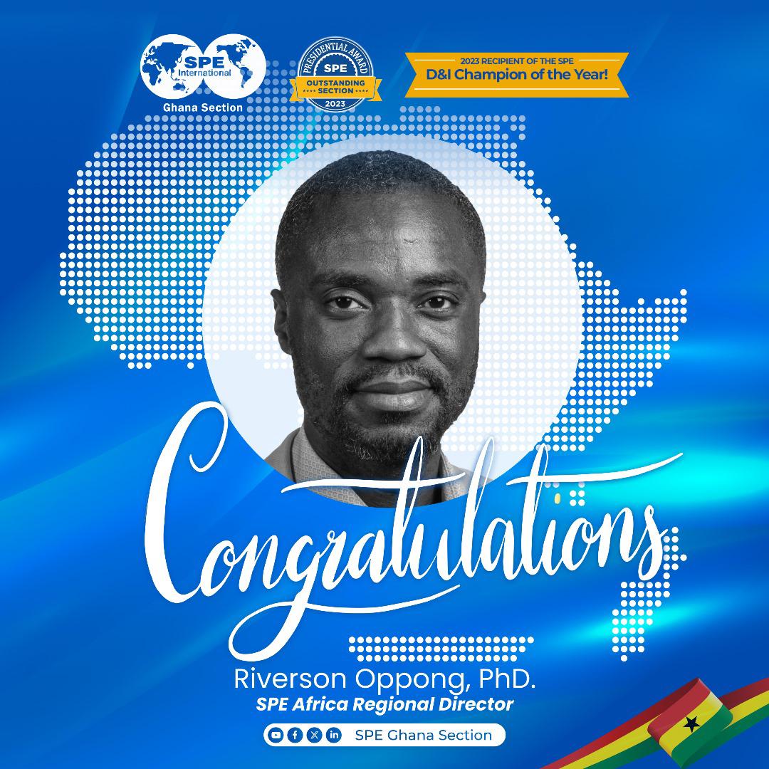 Congratulations to Dr. Riverson Oppong, PhD., on your appointment as the SPE Africa Regional Director! 🌍👏 Your exceptional love and dedication to SPE makes us proud. Special thanks to all who have contributed to this success. Here's to a bright future ahead! 🌟 #WeAreSPE