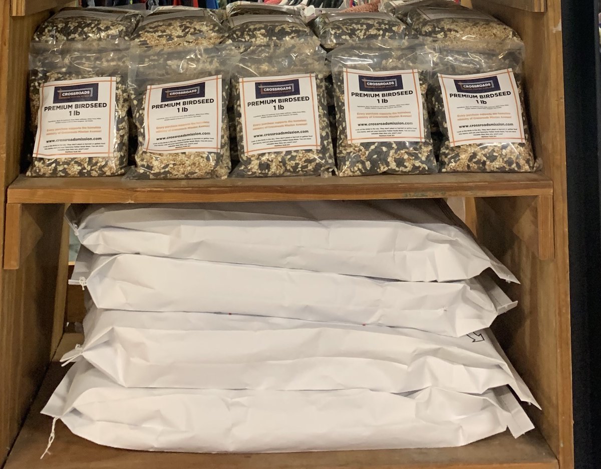 Provide for our struggling neighbors while caring for our local wildlife! Buy a bag of Crossroads Mission Avenue Premium Birdseed TODAY at Mission Avenue Thrift! crossroadsmission.com/thrift-stores/ #MissionAvenueThrift #CrossroadsMissionAvenue #BirdSeed #ComeShop #GreatDeals