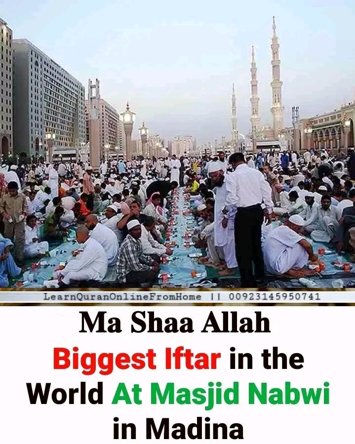 𝐌𝐚 𝐒𝐡𝐚𝐚 𝐀𝐥𝐥𝐚𝐡 💗 Biggest Iftar in the World At Masjid Nabwi in Madina.