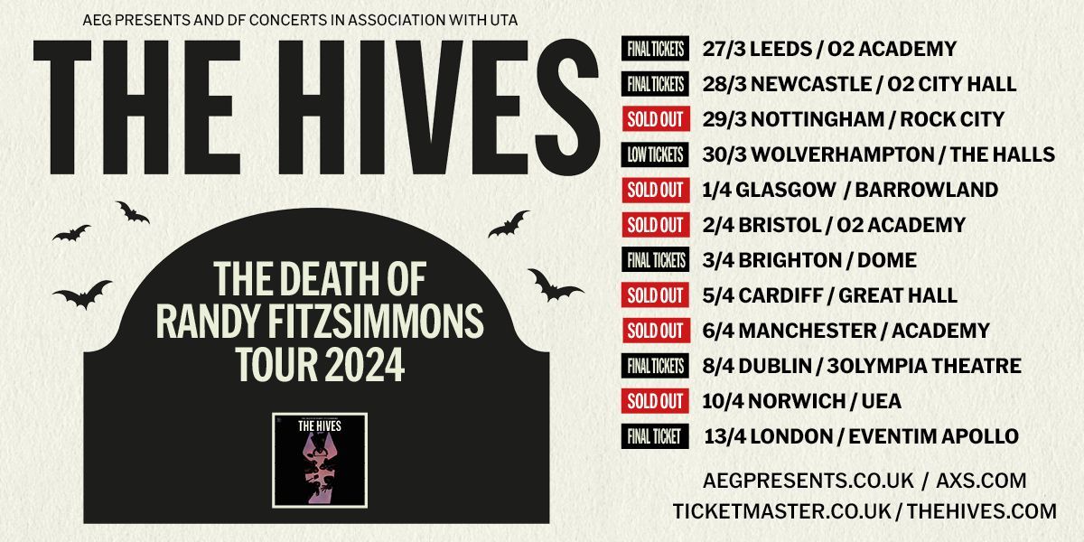 FINAL TICKETS RELEASED We've just released 10 tickets to @thehives sold out Manchester Academy show this Saturday! GO GO GO 👉 buff.ly/4azQWtp