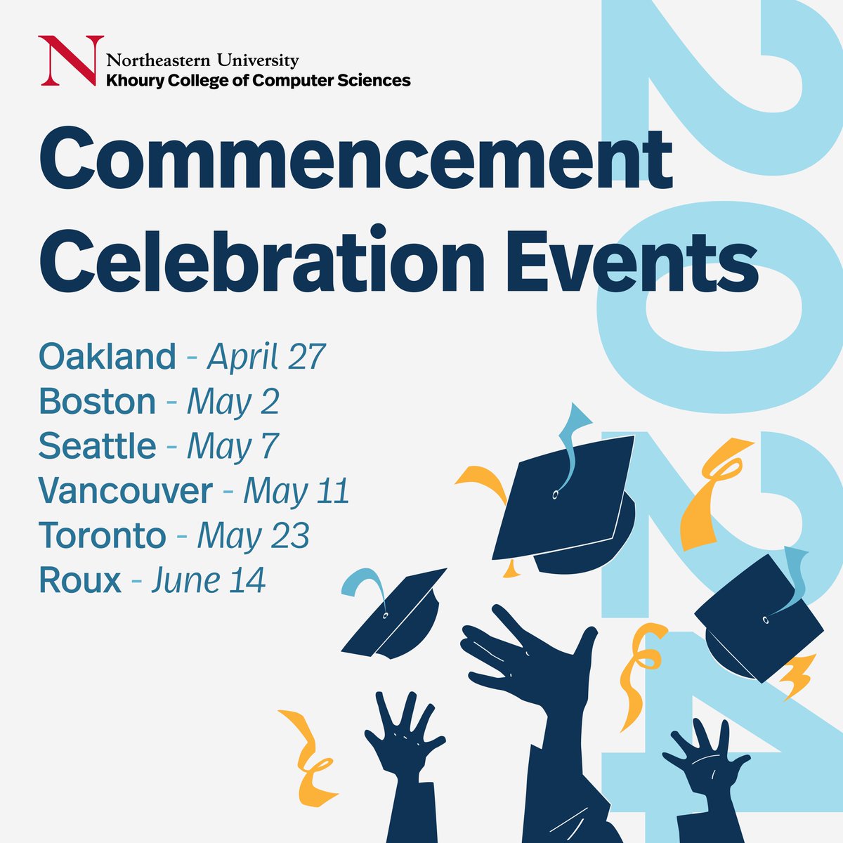 Commencement Celebrations are right around the corner! Here's a list of the celebration events happening across our campuses. Congratulations to the Class of 2024 👏🎊🎓