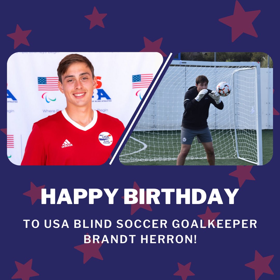 Wishing USA Blind Soccer Goalkeeper Brandt Herron a happy birthday today...enjoy your special day!