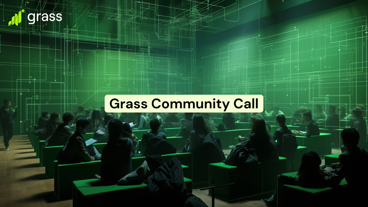 Join our next community call this Thursday, April 4th at 11:00 EST! Tune in to learn more about Grass’s mission, meet some of the team, and hear about an exclusive Grass merchandise giveaway 🌱

See you there!

discord.gg/getgrass