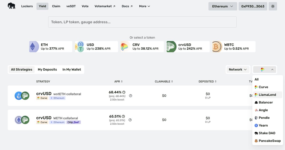 The latest @CurveFinance lending gauges are live on Stake DAO! You can now stake your $crvusd and optimize your $CRV boosted rewards between Stake DAO and Convex in one spot to earn the best yield from Curve, all thanks to the activation of Onlyboost!