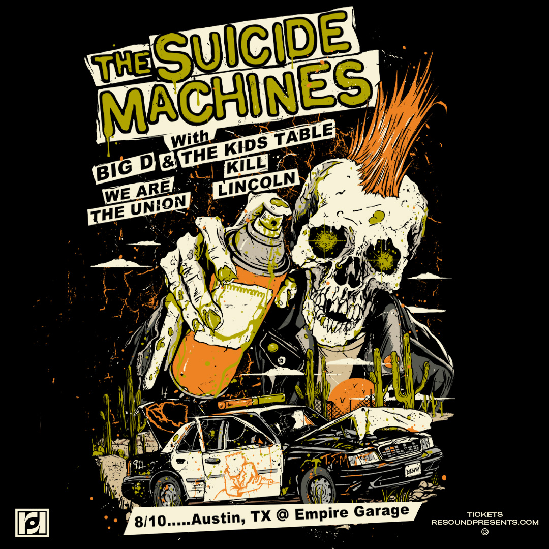 JUST ANNOUNCED! The Suicide Machines take over the Garage with Big D And The Kids Table, We Are The Union & Kill Lincoln on 8/10! Get your tickets on sale FRIDAY🎟️ wl.seetickets.us/event/the-suic…