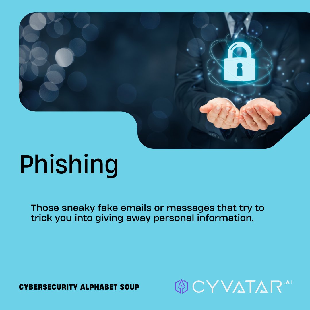 cyvatar's tweet image. Breaking down the essentials of #Phishing. Discover the core elements that make this technology crucial. #TechBasics #CyberEssentials #Cyvatar