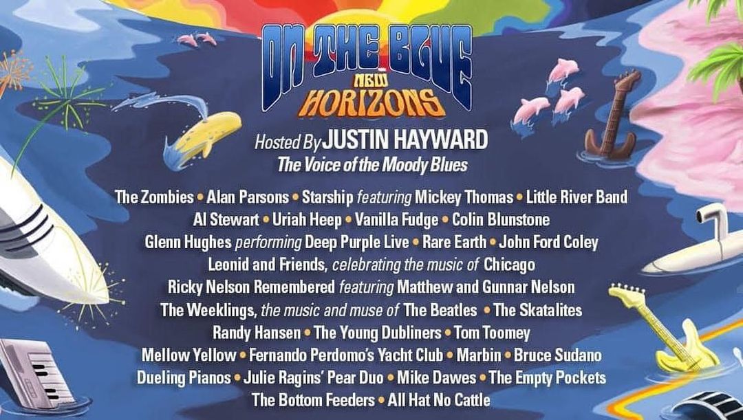 April 5th - April 10th Justin will sail the Seas as the host of the On The Blue Cruise 2024. We are looking forward to having a great time. See you all there! 🌊 🛳️ 🎶