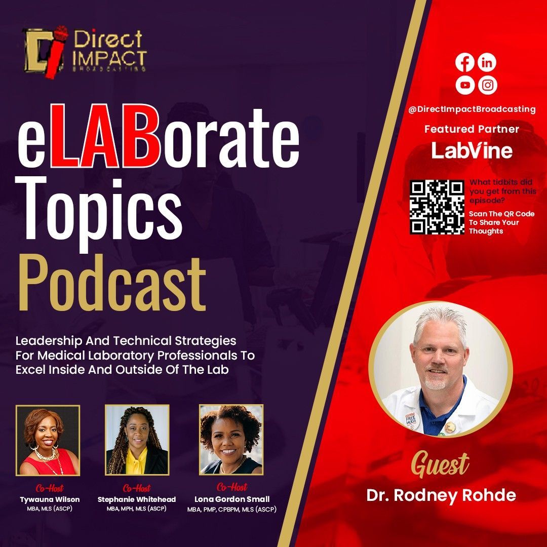 🎙️ New Episode Alert! Join us today for a special episode featuring @RodneyRohde in exploring the world of laboratory leadership! Dr. Rohde offers a teaser for his upcoming session at the upcoming Lab Manager Leadership Summit in April 2024. #WeSaveLivesEveryday