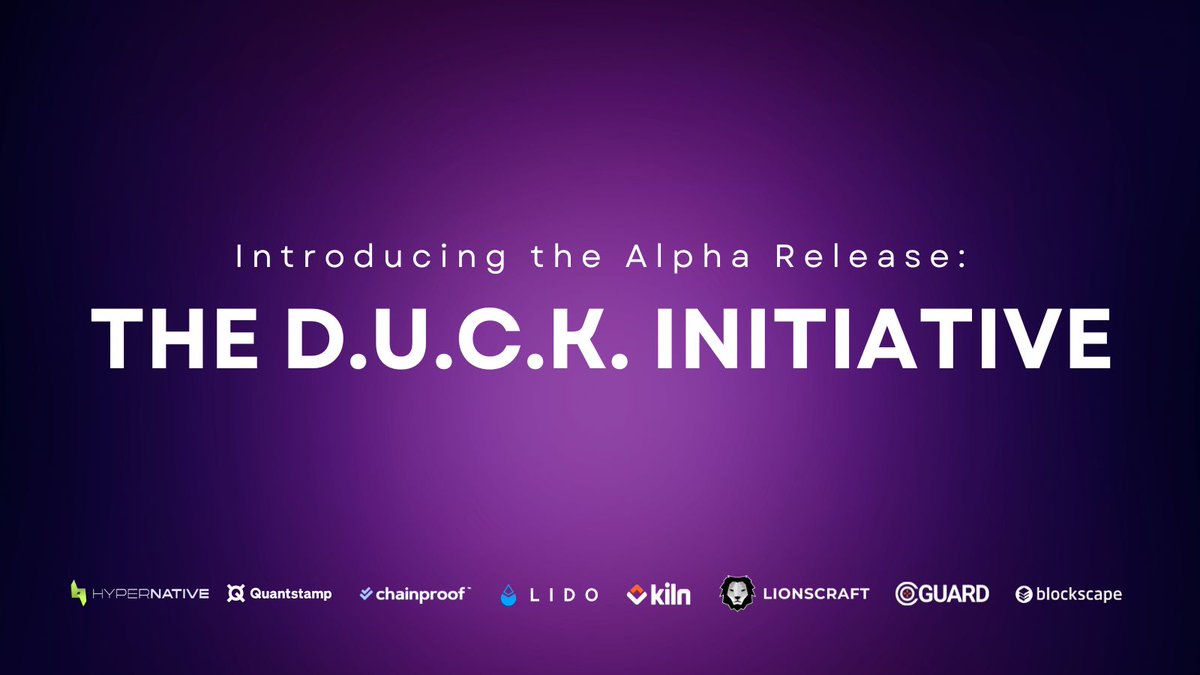 1/ Staking is a mission-critical layer for any blockchain. That's why we are so excited about the D.U.C.K. initiative, which provides open-source resources to enhance the capabilities of node operaors. The Alpha Release is live now! buff.ly/3IXYJFI